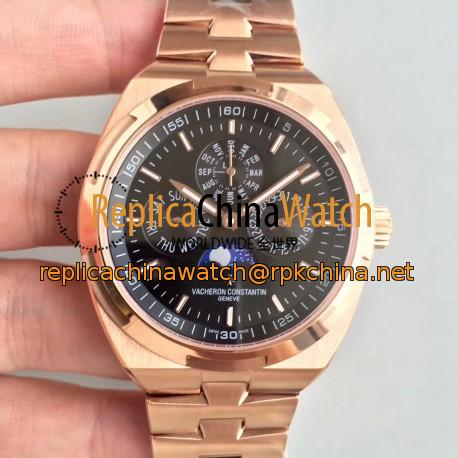 Replica Vacheron Constantin Overseas Ultra Thin Perpetual Calendar 4300V/120G-B102 BF Rose Gold Black Dial Swiss 1120 QP