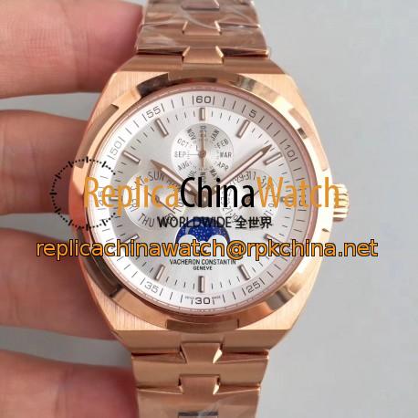 Replica Vacheron Constantin Overseas Ultra Thin Perpetual Calendar 4300V/120G-B102 BF Rose Gold Silver Dial Swiss 1120 QP