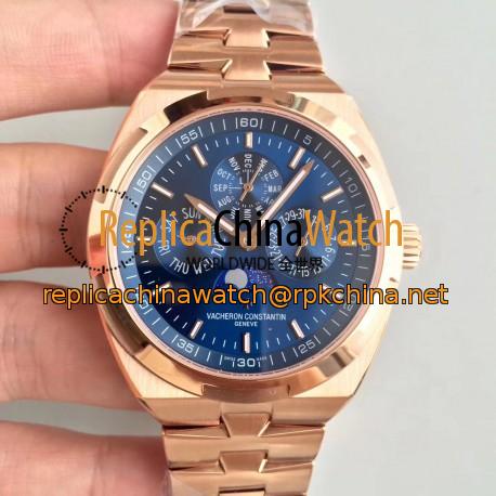 Replica Vacheron Constantin Overseas Ultra Thin Perpetual Calendar 4300V/120G-B102 BF Rose Gold Blue Dial Swiss 1120 QP