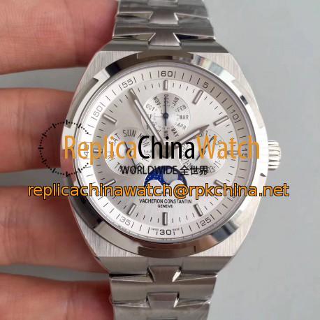 Replica Vacheron Constantin Overseas Ultra Thin Perpetual Calendar 4300V/120G-B102 BF Stainless Steel Silver Dial Swiss 1120 QP