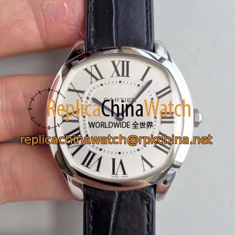 Replica Drive de Cartier Extra-Flat WGNM0007 N Stainless Steel Silver Dial Swiss 2824-2