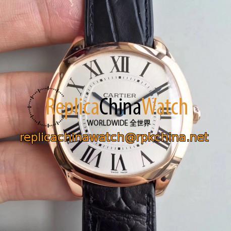 Replica Drive de Cartier Extra-Flat WGNM0006 N Rose Gold Silver Dial Swiss 2824-2