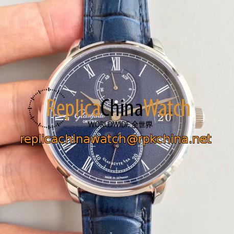 Replica Glashutte Original Senator Chronometer 1-58-01-05-34-30 N Stainless Steel Blue Dial Swiss 58-01