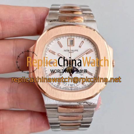 Replica Patek Philippe Nautilus 5726/1A-001 N Rose Gold & Stainless Steel White Dial Swiss 324 S QA LU 24H/303