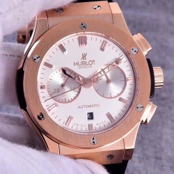 Replica Hublot Classic Fusion Chronograph King Gold Opalin 521.OX.2611.LR HBB V6 Rose Gold Silver Dial Swiss 7750