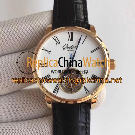 Replica Glashutte Original Senator Meissen Tourbillon 1-94-11-01-01-04 N Rose Gold White Dial Swiss 94-11