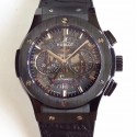 Replica Hublot Classic Fusion Aerofusion Chronograph Black Magic 525.CM.0170.RX HBB V6 Ceramic Black Skeleton Dial Swiss 7750