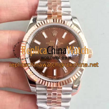 Replica Rolex Datejust II 116333 41MM N Stainless Steel & Rose Gold Chocolate Dial Swiss 3235