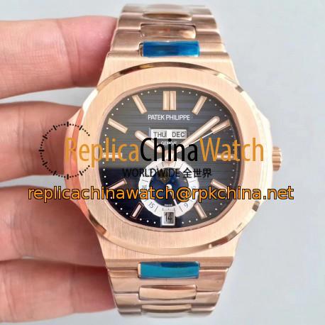 Replica Patek Philippe Nautilus 5726/1A N Rose Gold Blue Dial Swiss 324 S QA LU 24H/303