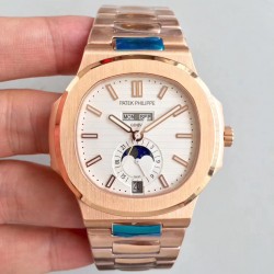 Replica Patek Philippe Nautilus 5726/1A N Rose Gold White Dial Swiss 324 S QA LU 24H/303