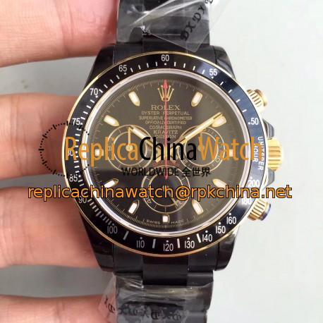 Replica Rolex Daytona Cosmograph Kravitz Design LK 01 RL Ceramic Black Dial Swiss 4130 Run 6@SEC