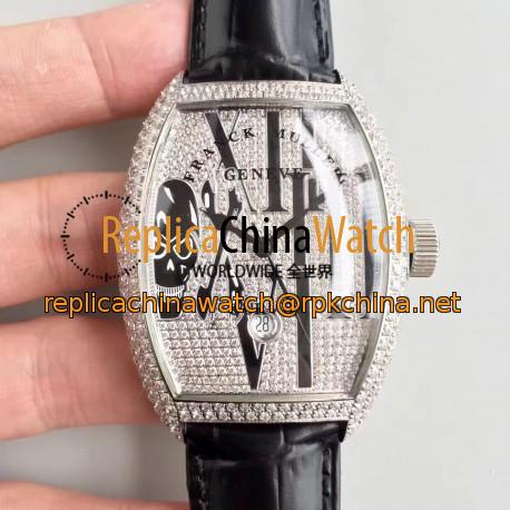 Replica Franck Muller Tenor Curvex Gothic Arrange 8880 SCDT GOTH DCD FM Stainless Steel & Diamonds Diamond Dial Swiss 2824-2