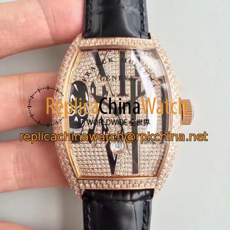 Replica Franck Muller Tenor Curvex Gothic Arrange 8880 SCDT GOTH DCD FM Rose Gold & Diamonds Diamond Dial Swiss 2824-2