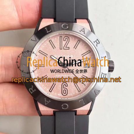 Replica Bvlgari Diagono Magnesium 102364 GF PVD Pink Dial M9015