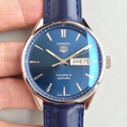 Replica Tag Heuer Carrera Calibre 5 Day-Date 41MM WAR201E.FC6292 HBB V6 Stainless Steel Blue Dial Swiss Calibre 5