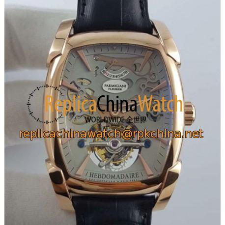 Replica Parmigiani Fleurier Kalpa XL Tourbillon 30 Second Chiaroscuro PF012512-01 BM Rose Gold Grey Skeleton Dial Swiss PF501