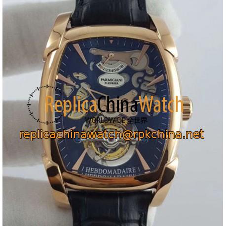 Replica Parmigiani Fleurier Kalpa XL Tourbillon 30 Second Chiaroscuro PF012512-01 BM Rose Gold Black Skeleton Dial Swiss PF501