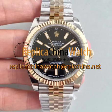 Replica Rolex Datejust II 116333 41MM EW Stainless Steel & Yellow Gold Black Dial Swiss 3136