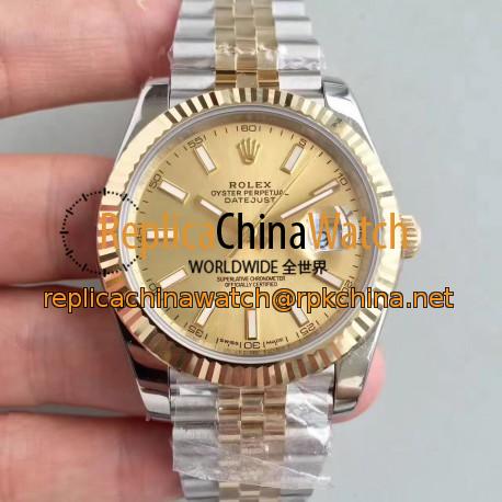 Replica Rolex Datejust II 116333 41MM EW Stainless Steel & Yellow Gold Champagne Dial Swiss 3136