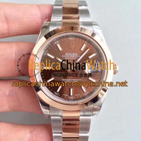 Replica Rolex Datejust II 116333 41MM EW Stainless Steel & Rose Gold Chocolate Dial Swiss 3136