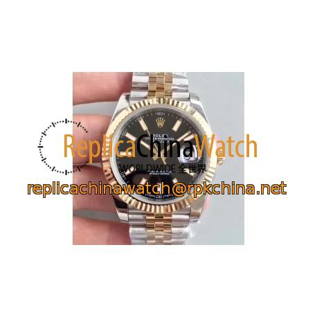 Replica Rolex Datejust II 116333 41MM EW Stainless Steel & Yellow Gold Black Dial Swiss 3136