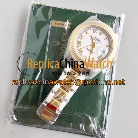 Replica Rolex Datejust II 116333 41MM EW Stainless Steel & Yellow Gold White Dial Swiss 3136