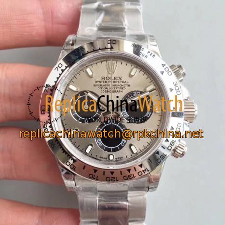 Replica Rolex Daytona Cosmograph 116509 JH Stainless Steel Silver Dial Swiss 4130 Run 6@SEC