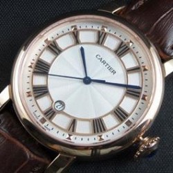 Replica Cartier Rotonde 42MM Rose Gold White Dial Swiss 2824-2