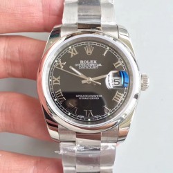 Replica Rolex Datejust 36MM 116234 MIT Stainless Steel 904L Black Dial Swiss 3135