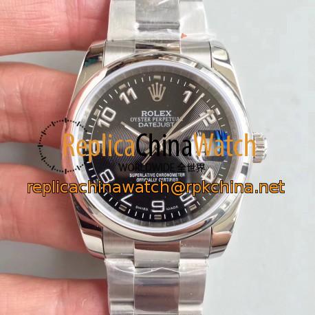 Replica Rolex Datejust 36MM 116234 MIT Stainless Steel 904L Black Dial Swiss 3135