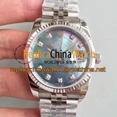 Replica Rolex Datejust 36MM 116234 MIT Stainless Steel 904L Ice Blue Dial Swiss 3135