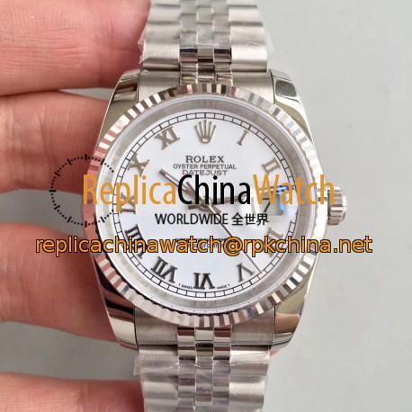 Replica Rolex Datejust 36MM 116234 MIT Stainless Steel 904L White Dial Swiss 3135