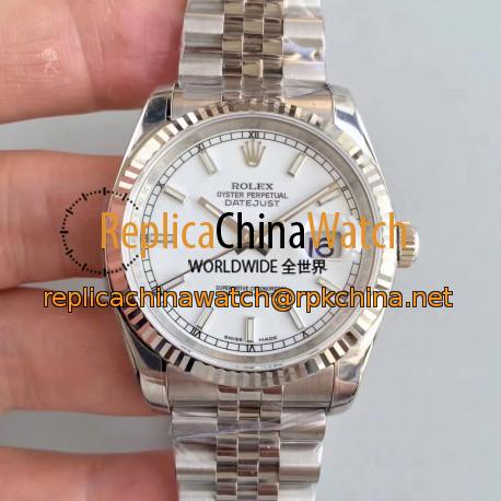 Replica Rolex Datejust 36MM 116234 AR Stainless Steel 904L White Dial Swiss 3135