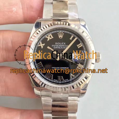 Replica Rolex Datejust 36MM 116234 AR Stainless Steel 904L Black Dial Swiss 3135