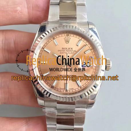 Replica Rolex Datejust 36MM 116234 AR Stainless Steel 904L Rose Gold Dial Swiss 3135