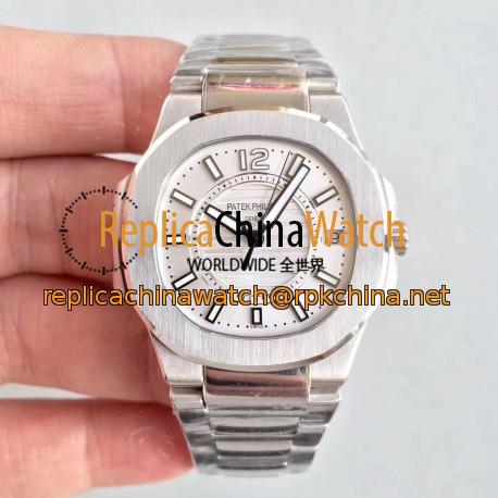 Replica Patek Philippe Nautilus Ladies 7011/1G-001 JJ Stainless Steel Silver Dial Swiss Quartz E23-250 S C