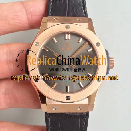 Replica Hublot Classic Fusion Grey King Gold 511.OX.7081.LR JJ Rose Gold Grey Dial Swiss HUB1112