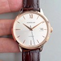 Replica Montblanc Heritage Spirit Date Automatic 111624 ER Stainless Steel & Rose Gold Silver Dial Swiss MB 24.17