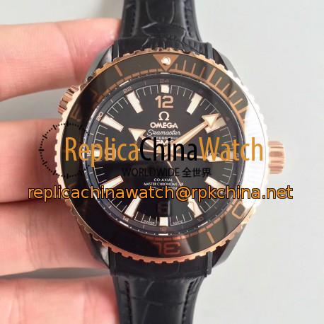 Replica Omega Seamaster Planet Ocean 600M GMT Deep Black 215.63.46.22.01.001 JH PVD Black Dial Swiss 8906