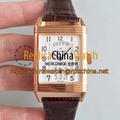 Replica Jaeger-LeCoultre Grande Reverso 986 Duodate Q3742420 N Rose Gold Silver Dial Swiss JLC 986