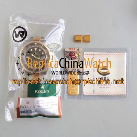 Replica Rolex Submariner Date 116613LN VR 18K Yellow Gold Wrapped & Stainless Steel Black Dial Swiss 2836-2