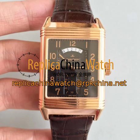 Replica Jaeger-LeCoultre Grande Reverso 986 Duodate Q3742420 N Rose Gold Black Dial Swiss JLC 986