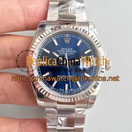 Replica Rolex Datejust 36MM 116234 AR Stainless Steel 904L Blue Dial Swiss 3135