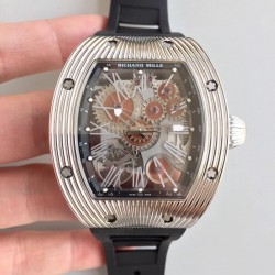 Replica Richard Mille RM018 Tourbillon Hommage A Boucheron N Stainless Steel Brown Skeleton Dial M6T51