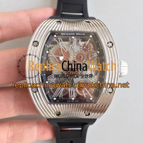 Replica Richard Mille RM018 Tourbillon Hommage A Boucheron N Stainless Steel Brown Skeleton Dial M6T51