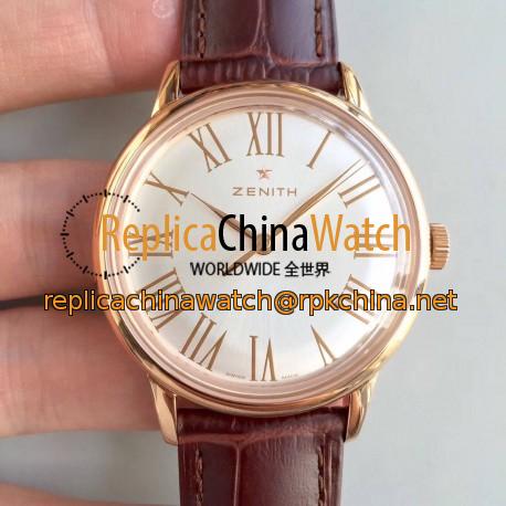 Replica Zenith Elite 6150 150TH Anniversary 18.2270.6150/01.C498 ND Rose Gold Silver Dial Swiss Elite 6150