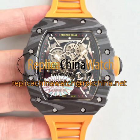 Replica Richard Mille RM35-02 Rafael Nadal KV Forged Carbon Black Skeleton Dial M8215