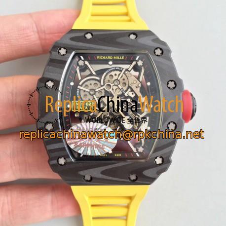 Replica Richard Mille RM35-02 Rafael Nadal KV Forged Carbon Black Skeleton Dial M8215