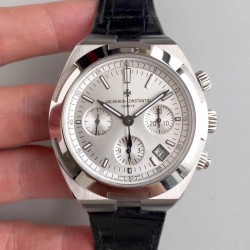 Replica Vacheron Constantin Overseas Chronograph 5500V/110A-B075 JF Stainless Steel Silver Dial Swiss 7750