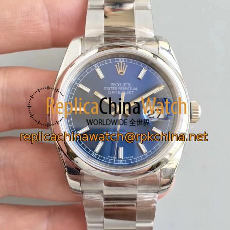 Replica Rolex Datejust 36MM 116200 AR Stainless Steel 904L Blue Dial Swiss 3135